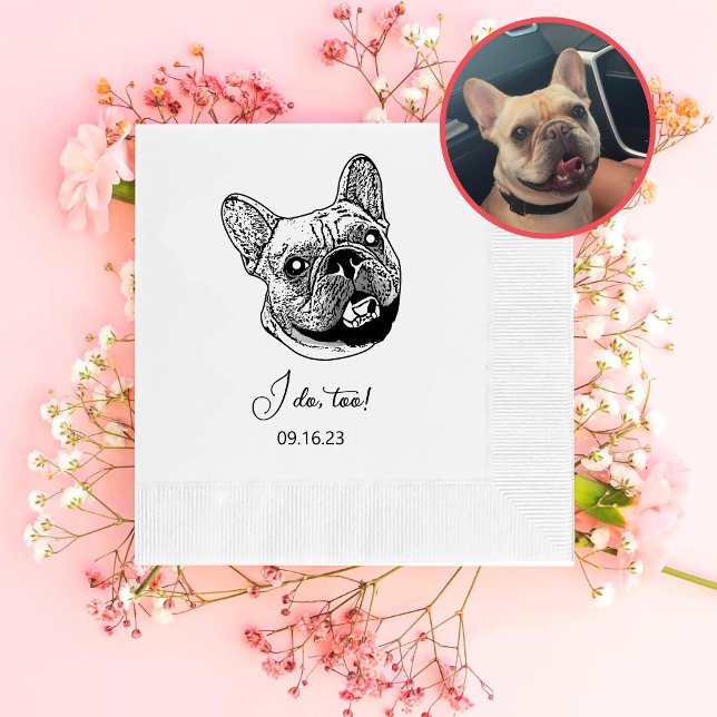 Französischer Bulldog Hund Personalisiert tue ich  Serviette (Von Creator hochgeladen)