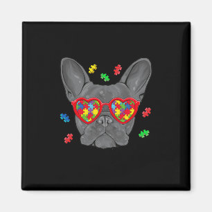 Französischer Bulldog Hund Puzzle Gles Awareness H Magnet