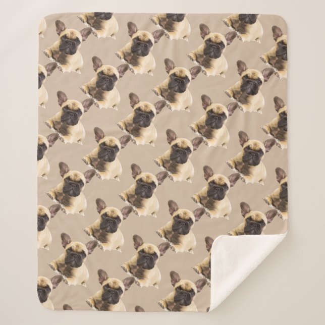 Französischer Bulldog-Hund Sherpa Blanket Sherpadecke (Vorderseite)
