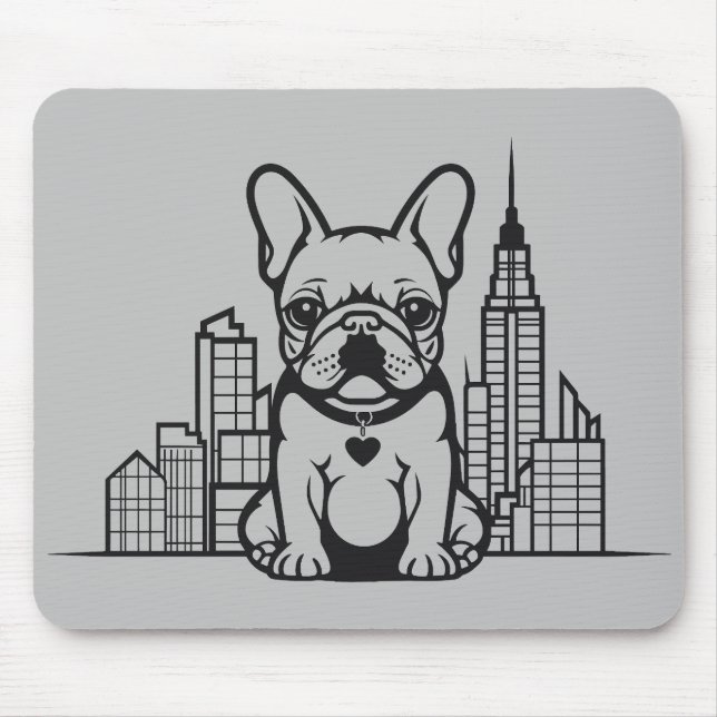Französischer Bulldog-Hund-Tier-Welt-Furcht-Freund Mousepad (Vorne)