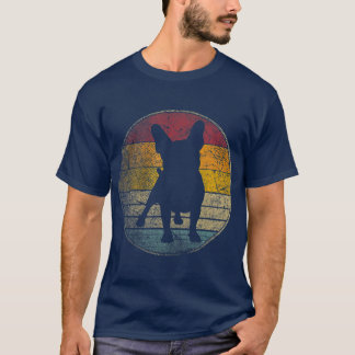 Französischer Bulldog Hund Vintag gestört Retro-70 T-Shirt