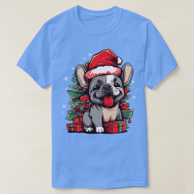Französischer Bulldog Hund Weihnachten Weihnachten T-Shirt (Design vorne)