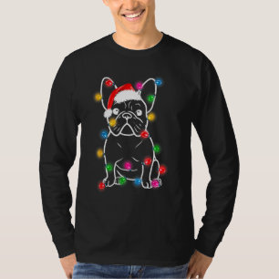 Französischer Bulldog Hund Weihnachtsmannmütze Lig T-Shirt