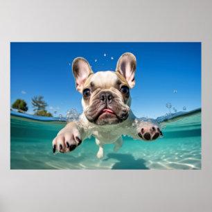 Französischer Bulldog-Hunde-Tierspass Poster