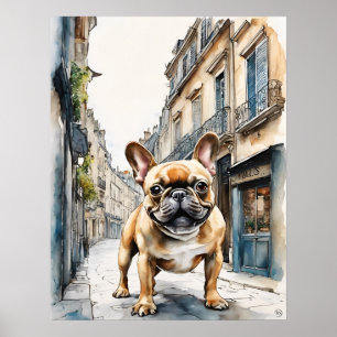 Französischer Bulldog - Hundekunstdruck Poster