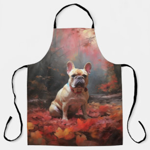 Französischer Bulldog im Herbst Leaves Fall Inspir Schürze