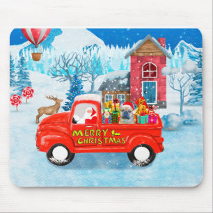 Französischer Bulldog in Christmas Delivery Truck  Mousepad