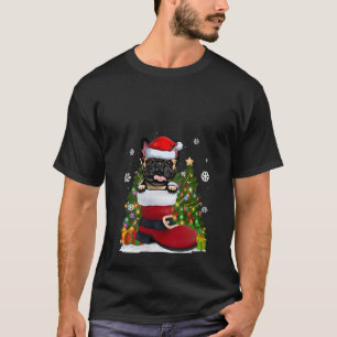 Französischer Bulldog in der Shoe-Weihnachtsmannmü T-Shirt