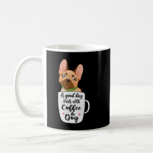 Französischer Bulldog in einer Kaffeetasse Mutter