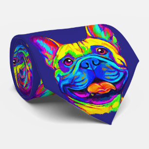 Französischer Bulldog in Farben Krawatte