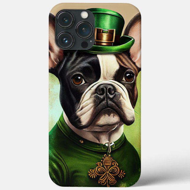 Französischer Bulldog in St. Patrick's Day Dress Case-Mate iPhone Hülle (Rückseite)