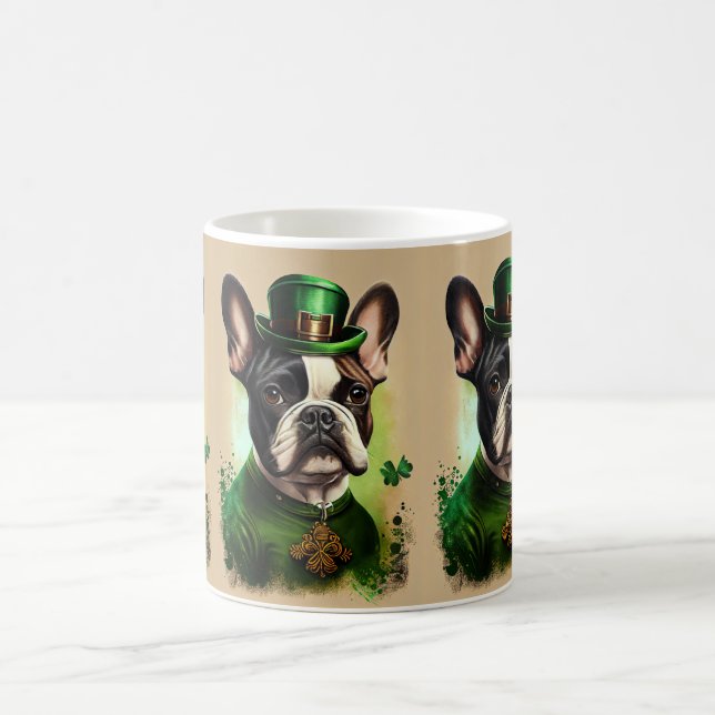 Französischer Bulldog in St. Patrick's Day Dress Kaffeetasse (Mittel)