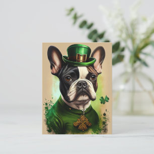Französischer Bulldog in St. Patrick's Day Dress Postkarte