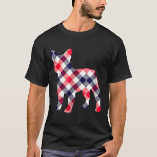 Französischer Bulldog Karierter Hund Frenchie Silh T-Shirt