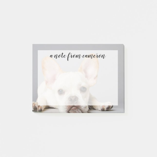 Französischer Bulldog Lächeln Post-it Klebezettel (Vorderseite)