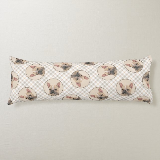 Französischer Bulldog Malerei Fawn Niedlich Origin Seitenschläferkissen (Vorderseite)