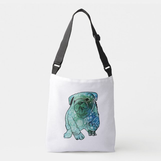 Französischer Bulldog-Mehrdruck-Cross-Body-Bag Tragetaschen Mit Langen Trägern (Vorderseite)