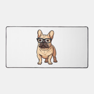 Französischer Bulldog mit Brillen Schreibtischunterlage