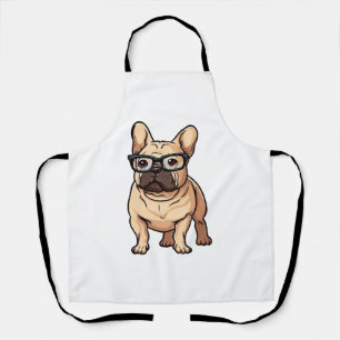 Französischer Bulldog mit Brillen Schürze