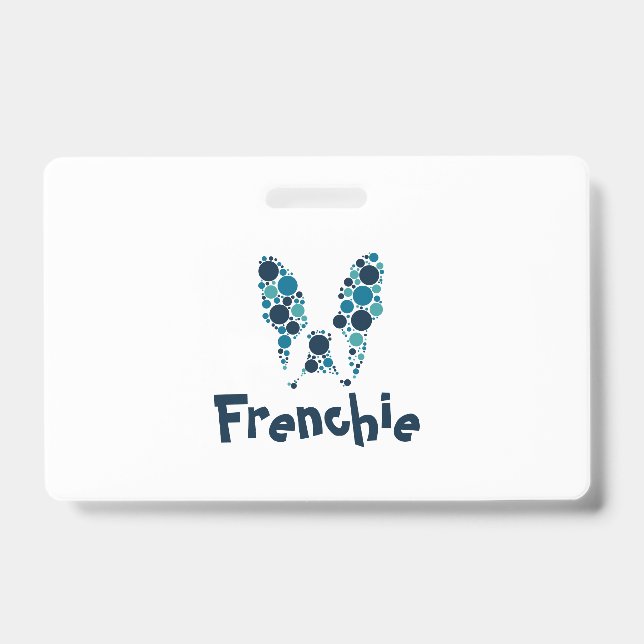 Französischer Bulldog mit bunten Kreisen Ausweis (Vorderseite)