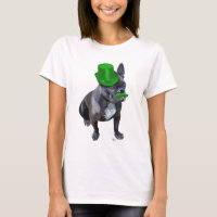 Französischer Bulldog mit grünem Top Hut und Musta