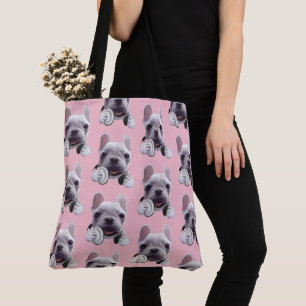 Französischer Bulldog mit Kopfhörer-Illustration