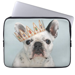 Französischer Bulldog mit Krone Laptopschutzhülle