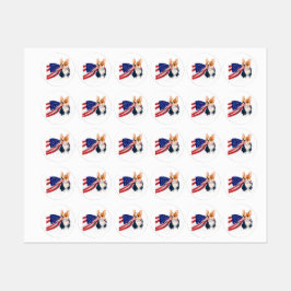 Französischer Bulldog mit US-Flagge Etiketten