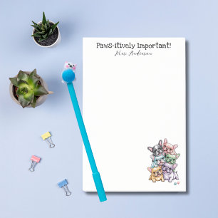 Französischer Bulldog Niedlich Pet Girly Teacher W Post-it Klebezettel