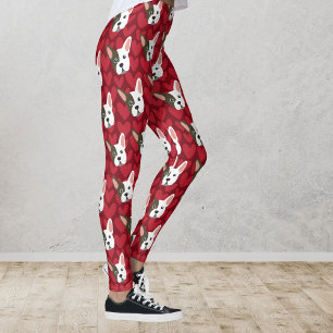 Französischer Bulldog Niedlicher Hund mit Valentin Leggings