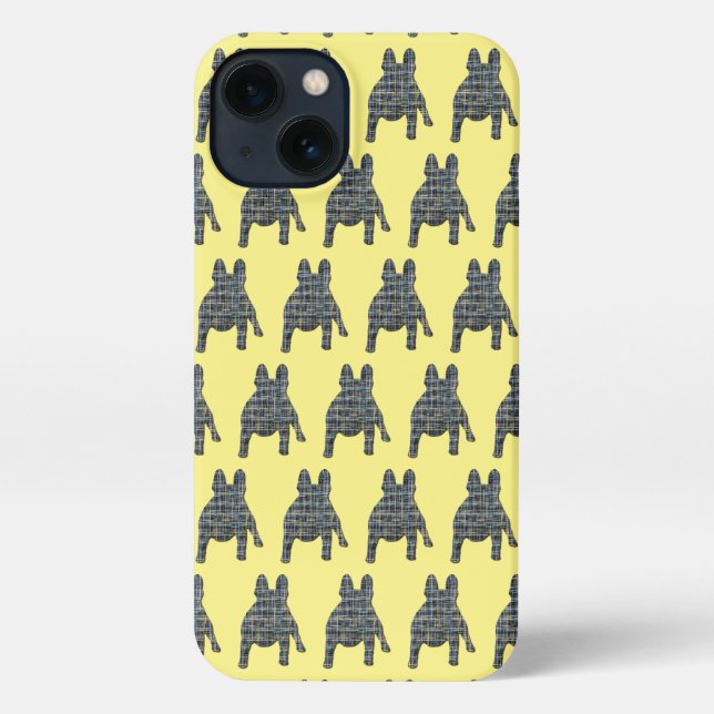 Französischer Bulldog Niedlicher Hund Silhouette G iPhone Hülle (Rückseite)