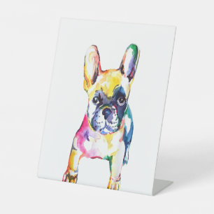 Französischer Bulldog Original Watercolor Hand Ze Sockelschild