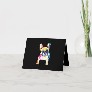 Französischer Bulldog Original Watercolor Zeichne Karte