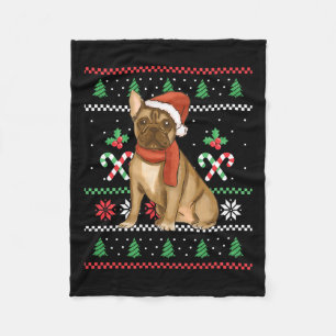 Französischer Bulldog Outfit Weihnachten Fleecedecke