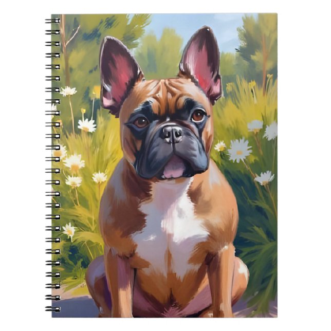 Französischer Bulldog Pet Malerei Hund Kunst Notizblock (Vorderseite)