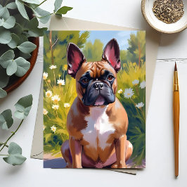 Französischer Bulldog Pet Malerei Hund Kunst Postkarte