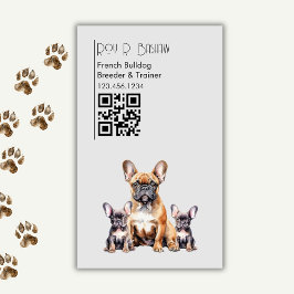 Französischer Bulldog QR Code Canine Magnetische Visitenkarte