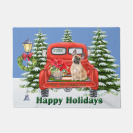 Französischer Bulldog Red Vintag Truck Familiennam Fußmatte