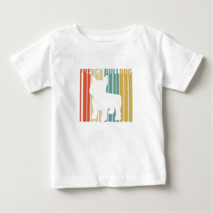 Französischer Bulldog Retro 1970er Geschenk für Ma Baby T-shirt
