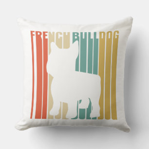 Französischer Bulldog Retro 1970er Geschenk für Ma Kissen