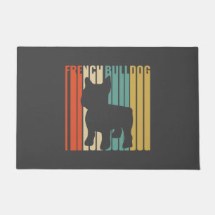 Französischer Bulldog Retro 1970er Hund Silhouette Fußmatte