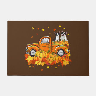 Französischer Bulldog Riding LKW Pumpkin Herbstlea Fußmatte