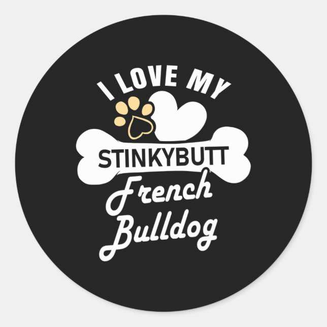 - Französischer Bulldog Runder Aufkleber (Vorderseite)