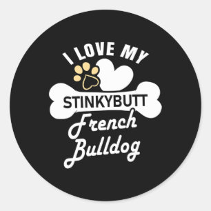 - Französischer Bulldog Runder Aufkleber