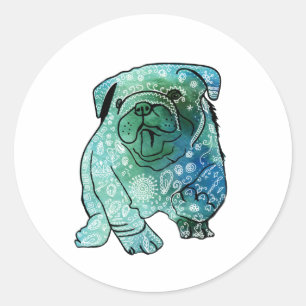 Französischer Bulldog-Rundsticker, glänzend Runder Aufkleber