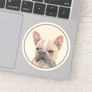 Französischer Bulldog (Sable) Gemälde - Niedlich O Aufkleber