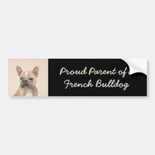 Französischer Bulldog (Sable) Gemälde - Niedlich O Autoaufkleber