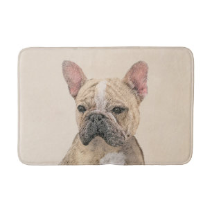 Französischer Bulldog (Sable) Gemälde - Niedlich O Badematte