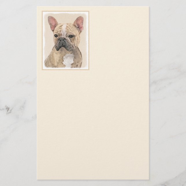 Französischer Bulldog (Sable) Gemälde - Niedlich O Briefpapier (Vorderseite)