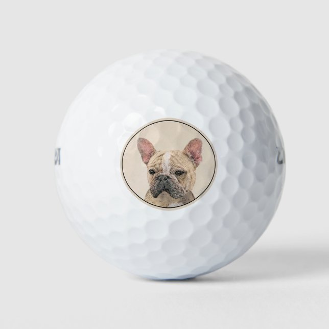 Französischer Bulldog (Sable) Gemälde - Niedlich O Golfball (Vorderseite)